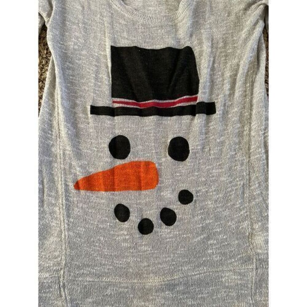 Aeropostale Vintage gray thin women's snowman top size medium - Picture 3 of 6
